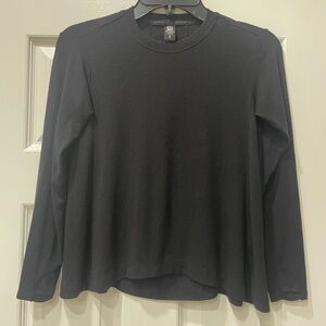 Athleta Girl Black Long Sleeve Ribbed Modal Crewneck Athletic Shirt - Small